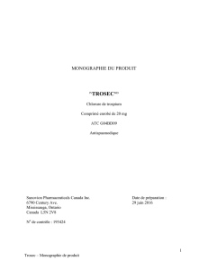 Monographie de TROSEC MD - Sunovion Pharmaceuticals Canada
