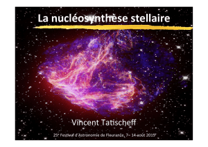 La nucléosynthèse stellaire