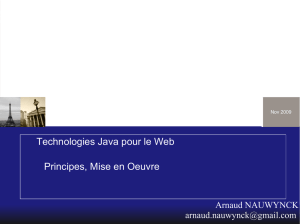 Technologies Java pour le Web Principes, Mise en Oeuvre