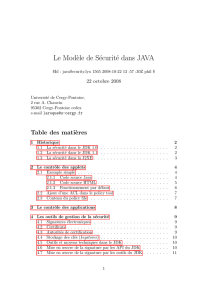 Sécurité dans JAVA - Université de Cergy