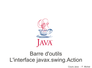 Barre d`outils L`interface javax.swing.Action