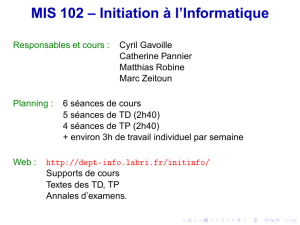 MIS 102 – Initiation à l`Informatique