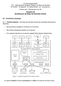 Chapitre III Architecture de Base de Données Oracle