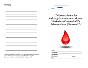 anticoagulants et alimentation