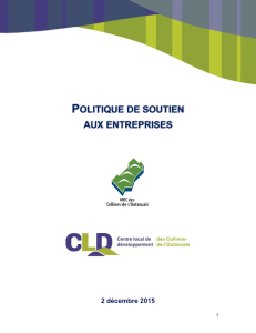 POLITIQUE DE SOUTIEN AUX ENTREPRISES