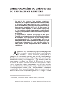 Crise financi&egrave;re ou cr&eacute;puscule du capitalisme rentier