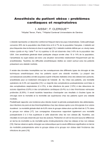 Anesthésie du patient obèse : problèmes cardiaques et