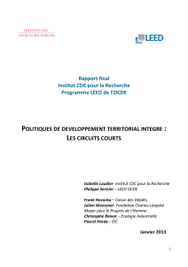 politiques de developpement territorial integre : les circuits courts