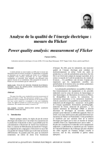 Analyse de la qualité de l`énergie électrique : mesure du Flicker