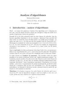 Analyse d`algorithmes - Nicolas Pouyanne