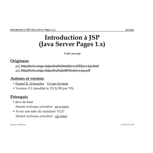 Introduction à JSP (Java Server Pages 1.x)