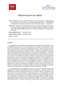 Représentations minimalistes de flux de données pour l