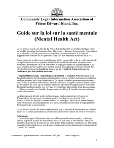Guide sur la loi sur la santé mentale