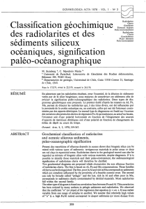 Classification géochimique des radiolarites et des