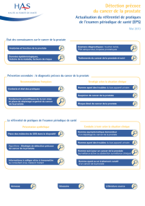 Détection précoce du cancer de la prostate