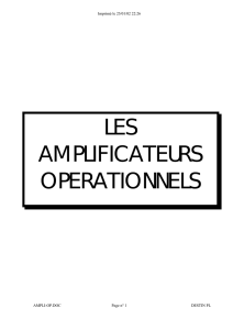 LES AMPLIFICATEURS OPERATIONNELS