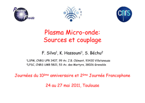 Plasma Micro-onde: Sources et couplage