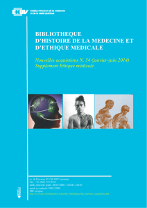 bibliotheque d`histoire de la medecine et d`ethique medicale