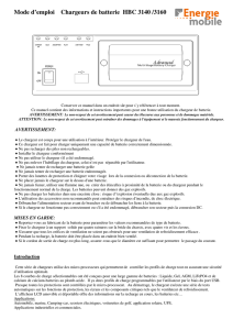 Mode d`emploi Chargeurs de batterie HBC 3140