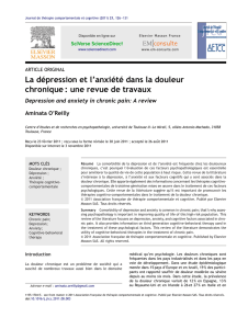 La dépression et l`anxiété dans la douleur chronique : une revue de