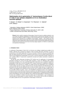 Optimisation de la génération d´ harmoniques d´ordre élevé à l´aide