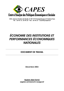 économie des institutions et performances économiques nationales