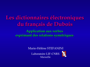 Les dictionnaires électroniques du français de Dubois Application