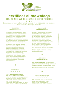Institut oecuménique de théologie (Certificat al mowafaqa pour le