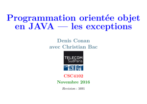 Programmation orientée objet en JAVA — les exceptions