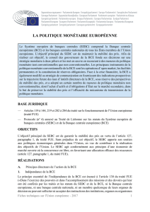 La politique mon&eacute;taire europ&eacute;enne
