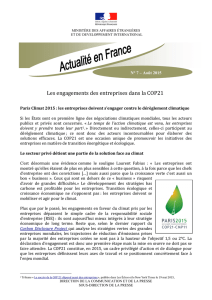 Les engagements des entreprises dans la COP21