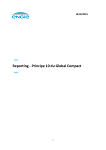 Reporting - Principe 10 du Global Compact