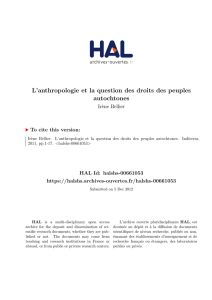 L`anthropologie et la question des droits des peuples - Hal-SHS