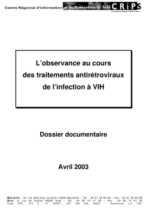 L`observance au cours des traitements antirétroviraux de l`infection à