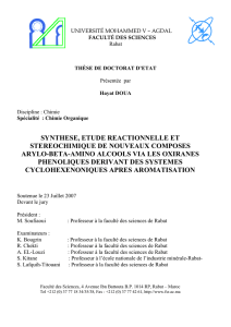 synthese, etude reactionnelle et stereochimique de