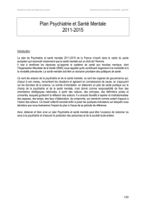 Plan Psychiatrie et Santé Mentale 2011-2015