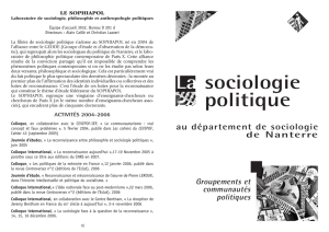 La sociologie La politique au département de sociologie de