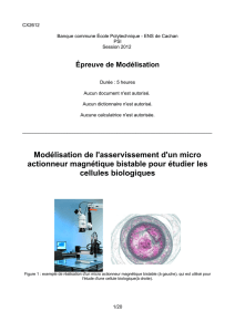 Modélisation de l`asservissement d`un micro actionneur magnétique