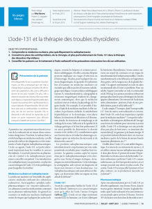 L`iode-131 et la thérapie des troubles thyroïdiens