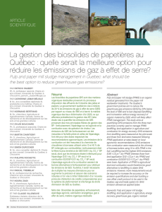 La gestion des biosolides de papetières au Québec
