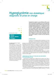Hypoglycémienon diabétique : diagnostic et prise en charge