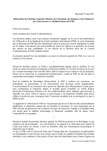 La lettre de motivation de Christine Lagarde