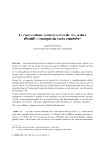 La combinatoire syntaxico-lexicale des verbes - Minerva
