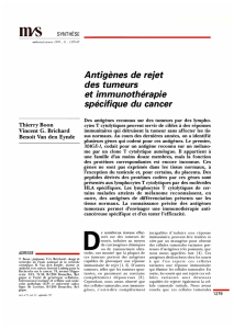 Antigènes de rejet des tumeurs et immunothérapie - iPubli