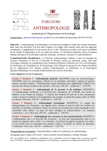 anthropologie - UFR Sciences Humaines et Arts