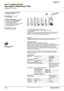 Acti 9, système Prodis Interrupteurs différentiels ITG40 Types AC et Asi