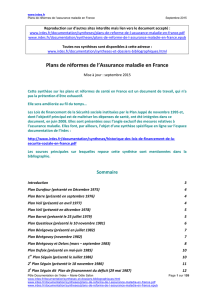 Plans de réforme de l`Assurance maladie en France
