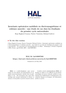 Invariants opératoires mobilisés en électromagnétisme et - Hal-SHS