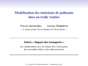 Modélisation des émissions de polluants dues au trafic routier