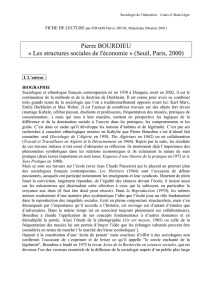Pierre BOURDIEU « Les structures sociales de l`économie » (Seuil